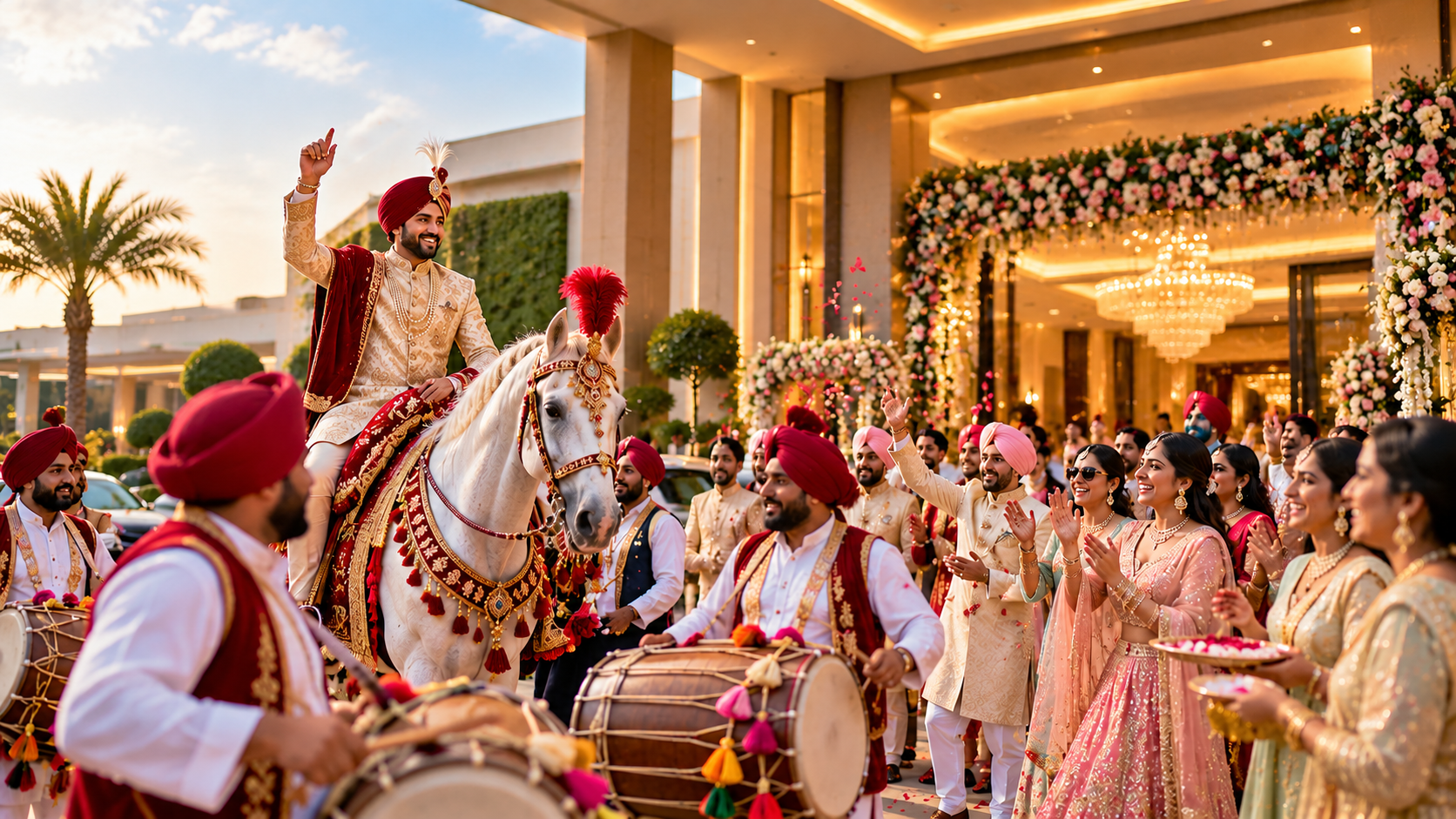 Punjabi wedding reception venue at The Vivaan Hotel and Resort, Karnal